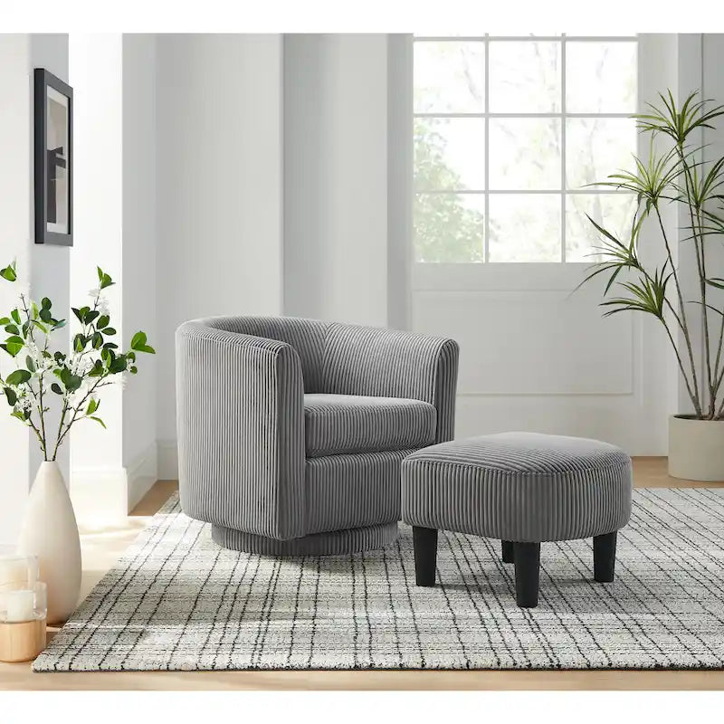 26.38 Fauteuil pivotant avec ottoman