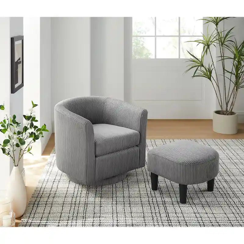 26.38 Fauteuil pivotant avec ottoman