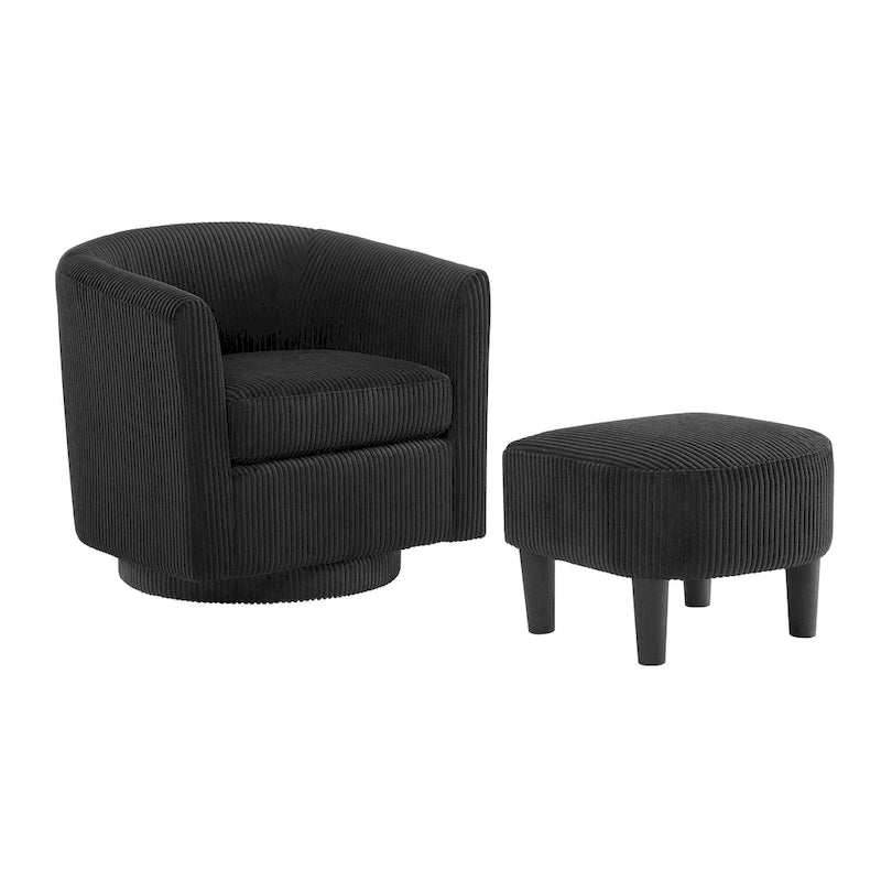 26.38 Fauteuil pivotant avec ottoman