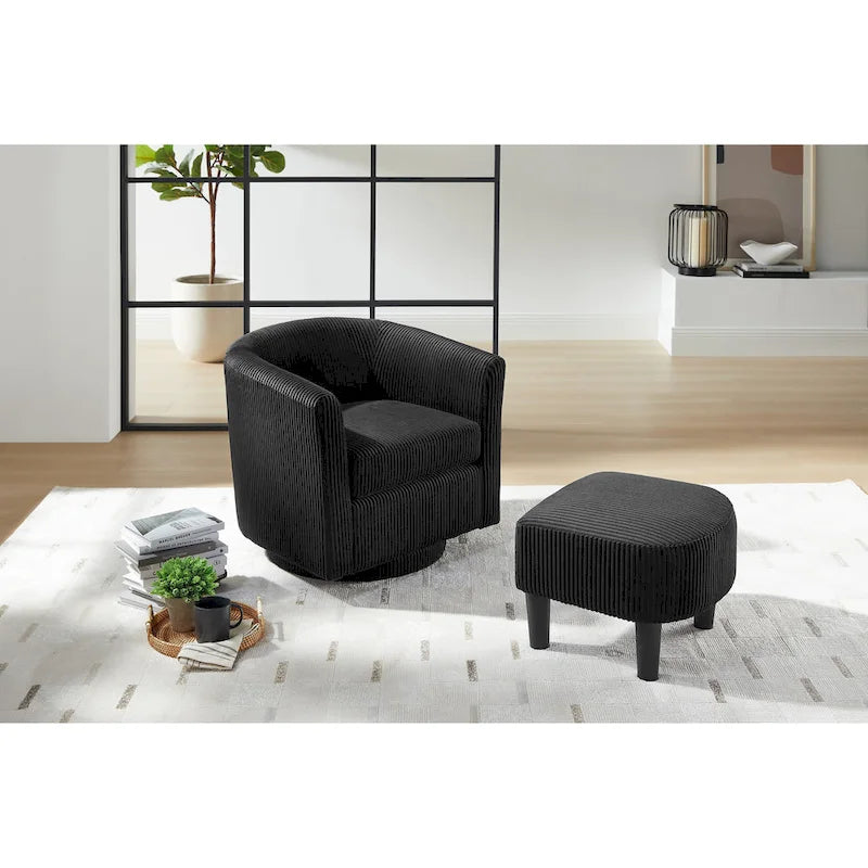 26.38 Fauteuil pivotant avec ottoman