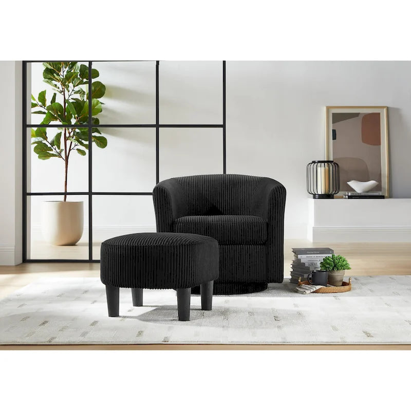 26.38 Fauteuil pivotant avec ottoman