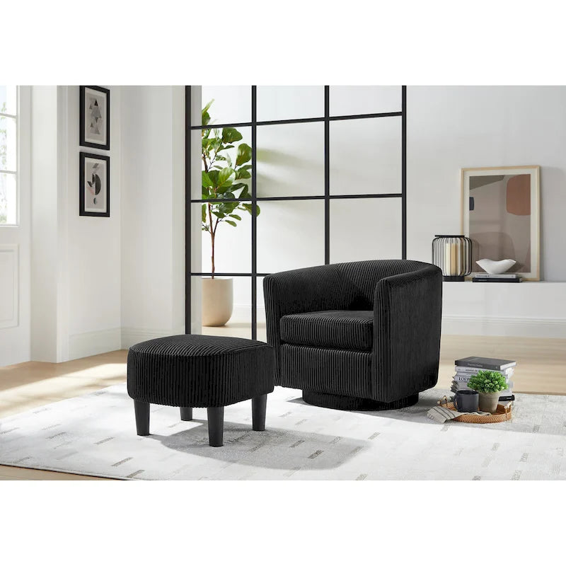 26.38 Fauteuil pivotant avec ottoman