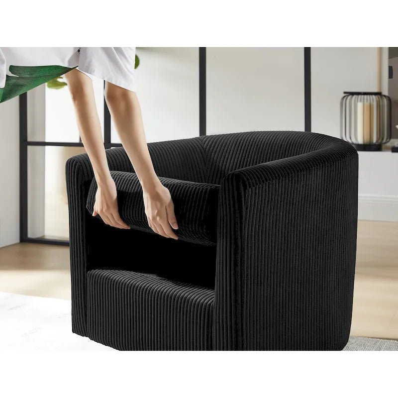 26.38 Fauteuil pivotant avec ottoman