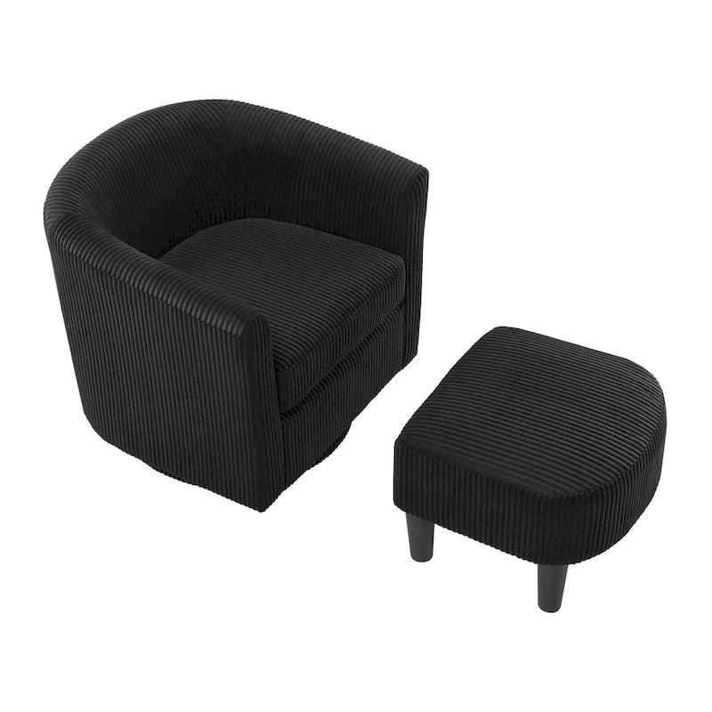 26.38 Fauteuil pivotant avec ottoman
