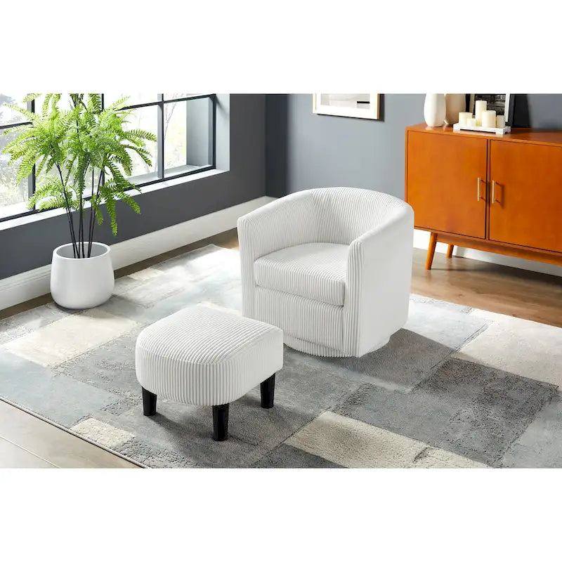 26.38 Fauteuil pivotant avec ottoman