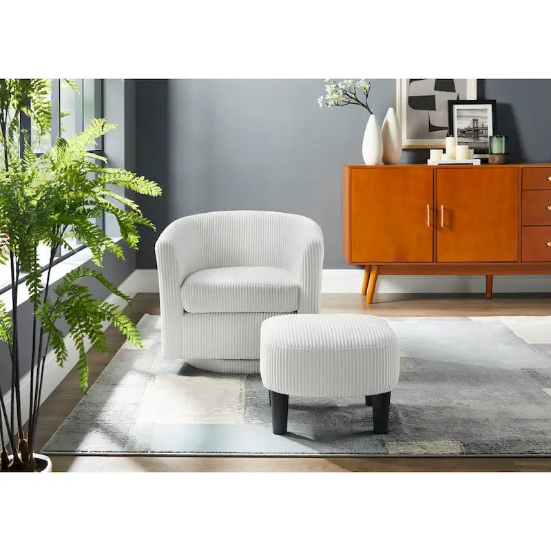 26.38 Fauteuil pivotant avec ottoman