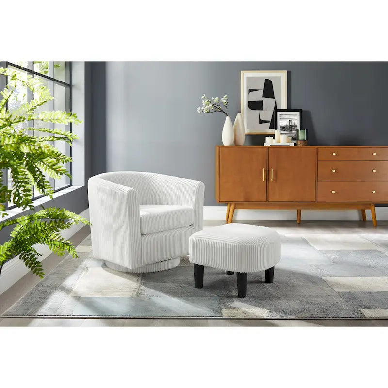 26.38 Fauteuil pivotant avec ottoman