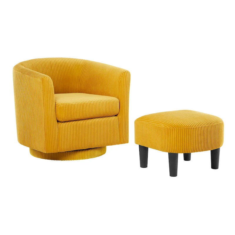 26.38 Fauteuil pivotant avec ottoman