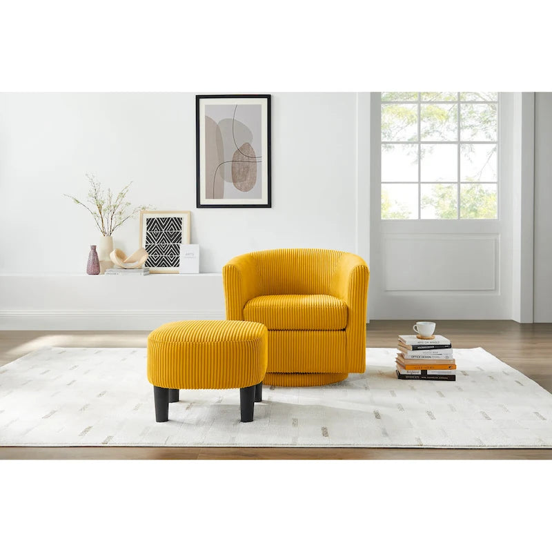26.38 Fauteuil pivotant avec ottoman