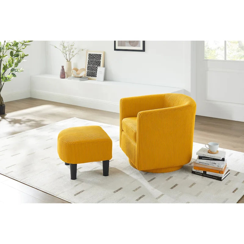 26.38 Fauteuil pivotant avec ottoman