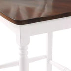Lot de 2 tabourets de bar Shelby Blanc vieilli - Crosley : Assise en bois moulé, pieds en hévéa, sans accoudoirs