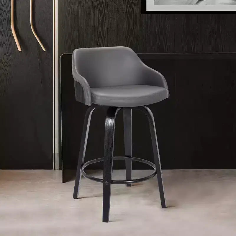 Tabouret de bar pivotant Alec de 30 po noir/gris - Armen Living