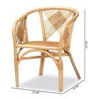 Chaise de salle à manger Kagama en rotin marron - bali & pari : Bohème, Bambou, Confort, Piètement stable