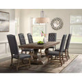 Set of 2 Hayward Tufted Tall Back Side Chair Set Walnut - Picket House Furnishings: Distressed Faux Leather, Nailhead Trim