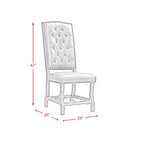 Lot de 2 chaises d'appoint hautes à dossier touffeté Hayward Noyer – Picket House Furnishings : Faux cuir vieilli, Clous décoratifs
