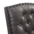 Lot de 2 chaises d'appoint hautes à dossier touffeté Hayward Noyer – Picket House Furnishings : Faux cuir vieilli, Clous décoratifs