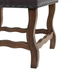 Lot de 2 chaises d'appoint hautes à dossier touffeté Hayward Noyer – Picket House Furnishings : Faux cuir vieilli, Clous décoratifs