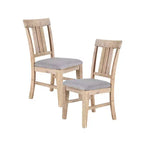 Ink+Ivy Lot de 2 chaises de salle à manger Sonoma, naturel/gris : Rembourrées, cadre en bois, coussin en mousse