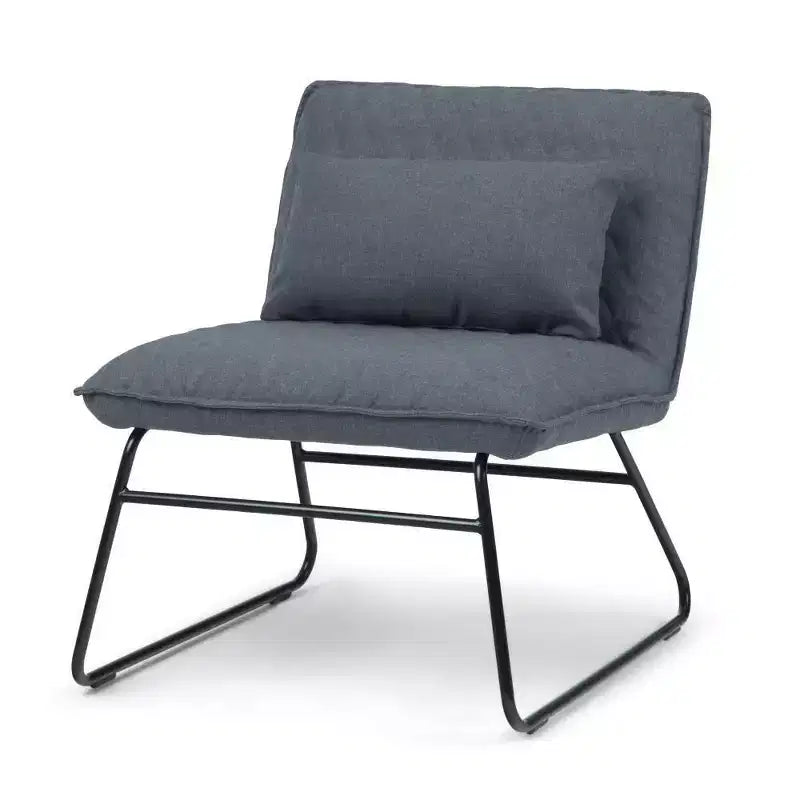 25" Cohan Accent Chair with Lumbar Pillow Gray - Wyndenhall: Contemporary Armless Upholstered Seat, Metal Frame