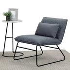Fauteuil d'appoint Cohan 25 po avec coussin lombaire gris - Wyndenhall : siège rembourré contemporain sans accoudoirs, cadre métallique