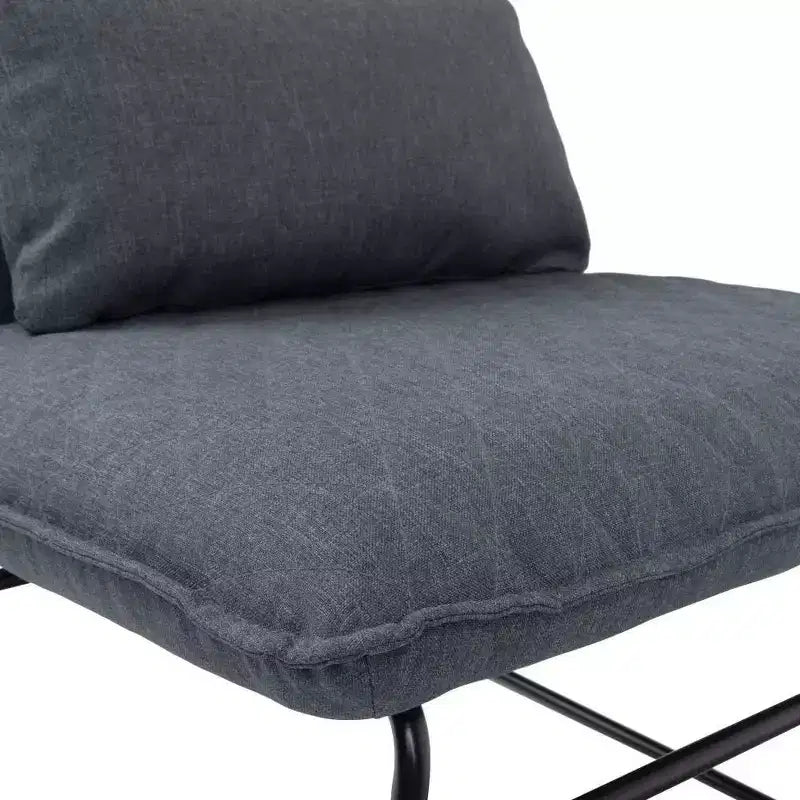 Fauteuil d'appoint Cohan 25 po avec coussin lombaire gris - Wyndenhall : siège rembourré contemporain sans accoudoirs, cadre métallique