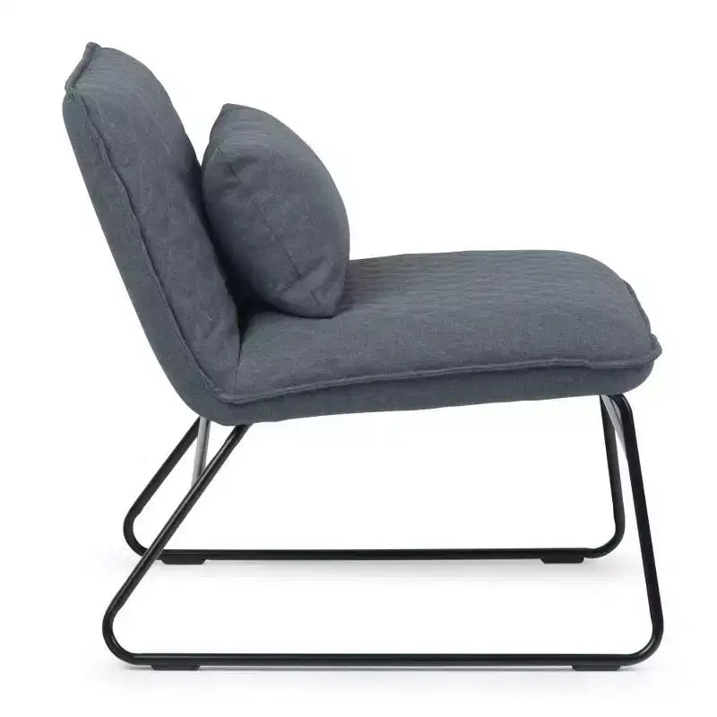 Fauteuil d'appoint Cohan 25 po avec coussin lombaire gris - Wyndenhall : siège rembourré contemporain sans accoudoirs, cadre métallique