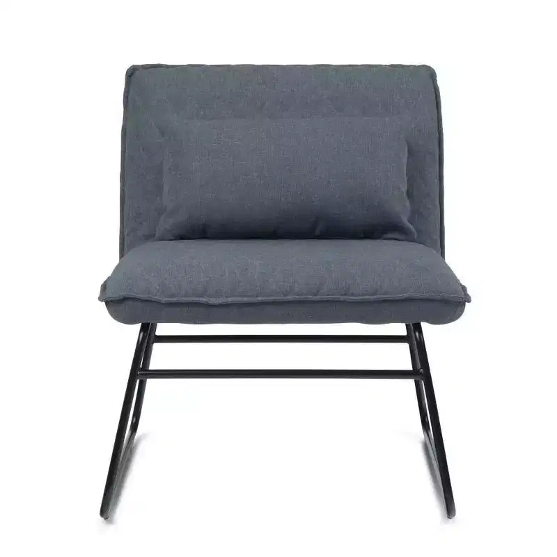 Fauteuil d'appoint Cohan 25 po avec coussin lombaire gris - Wyndenhall : siège rembourré contemporain sans accoudoirs, cadre métallique