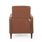 Christopher Knight Home Mervynn Mid-Century Modern Button Tufted Recliner Cognac Brown/Dark Espresso : Revêtement en similicuir, Cadre en contreplaqué