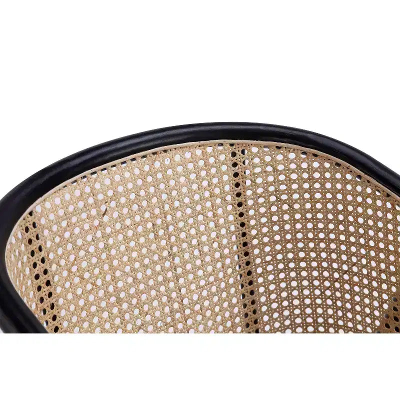 Fauteuil en bois Versailles noir/rotin Manhattan Comfort - Manhattan Comfort : Accents en rotin, aucun assemblage requis