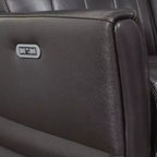 Canapé inclinable électrique Coachella marron - Steve Silver Co. : Cuir véritable, port USB, 3 places