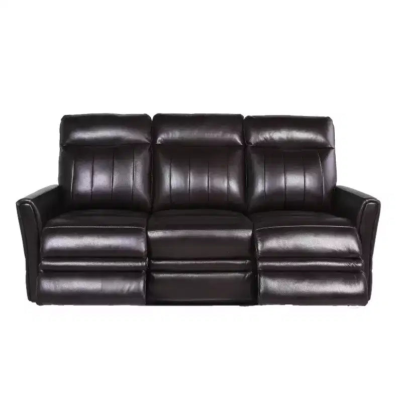 Canapé inclinable électrique Coachella marron - Steve Silver Co. : Cuir véritable, port USB, 3 places