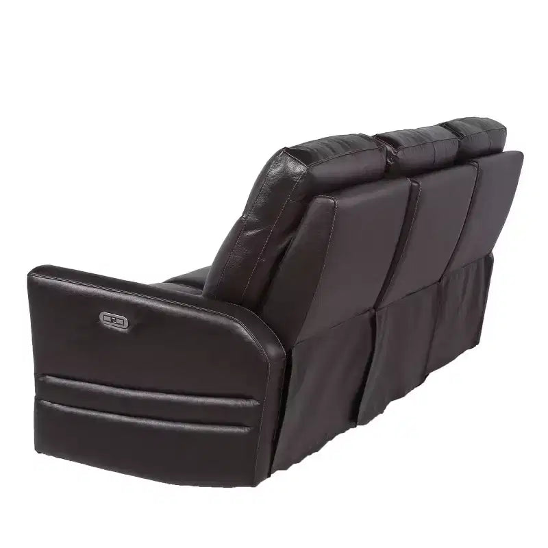 Canapé inclinable électrique Coachella marron - Steve Silver Co. : Cuir véritable, port USB, 3 places