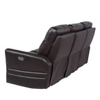 Canapé inclinable électrique Coachella marron - Steve Silver Co. : Cuir véritable, port USB, 3 places