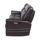 Canapé inclinable électrique Coachella marron - Steve Silver Co. : Cuir véritable, port USB, 3 places