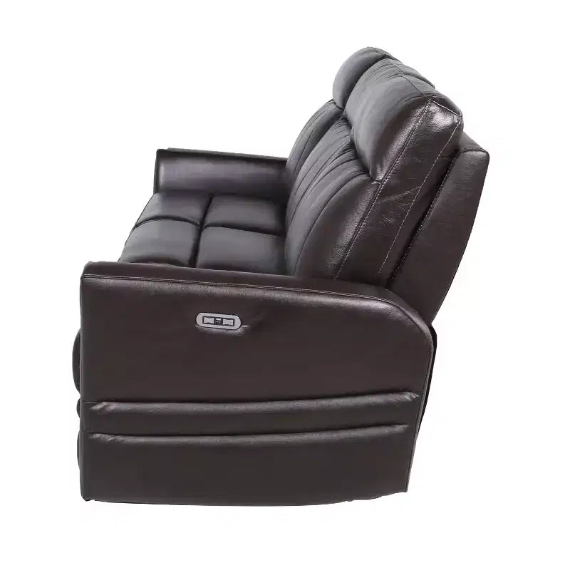 Canapé inclinable électrique Coachella marron - Steve Silver Co. : Cuir véritable, port USB, 3 places
