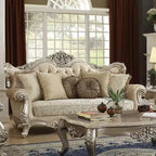 Canapé 88 po Bentley Tissu/Champagne - Acme Furniture : d'inspiration victorienne, capitonné, accoudoirs roulés