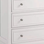 Commode Naples blanc cassé - Homestyles : Rangement de chambre à coucher avec 4 tiroirs, cadre en bois massif