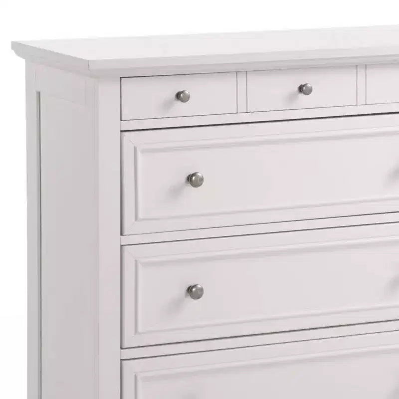 Commode Naples blanc cassé - Homestyles : Rangement de chambre à coucher avec 4 tiroirs, cadre en bois massif