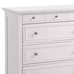Commode Naples blanc cassé - Homestyles : Rangement de chambre à coucher avec 4 tiroirs, cadre en bois massif