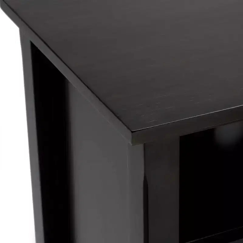 Meuble TV haut WyndenHall Waterloo pour téléviseurs jusqu'à 55", marron hickory : Moderne du milieu du siècle avec rangement, cadre en pin