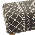 Banc Bohème en Bois Rembourré Tissu Petit Noir - Olivia & May