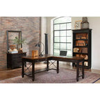 Bureau d'angle Hartford Open en brun - Martin Furniture : style vintage, treillis métallique, bureau à domicile