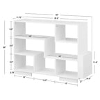 angelo: Bibliothèque Léon mi-siècle blanche de 30 po : Dos fixe et ouvert, rangement cube en MDF