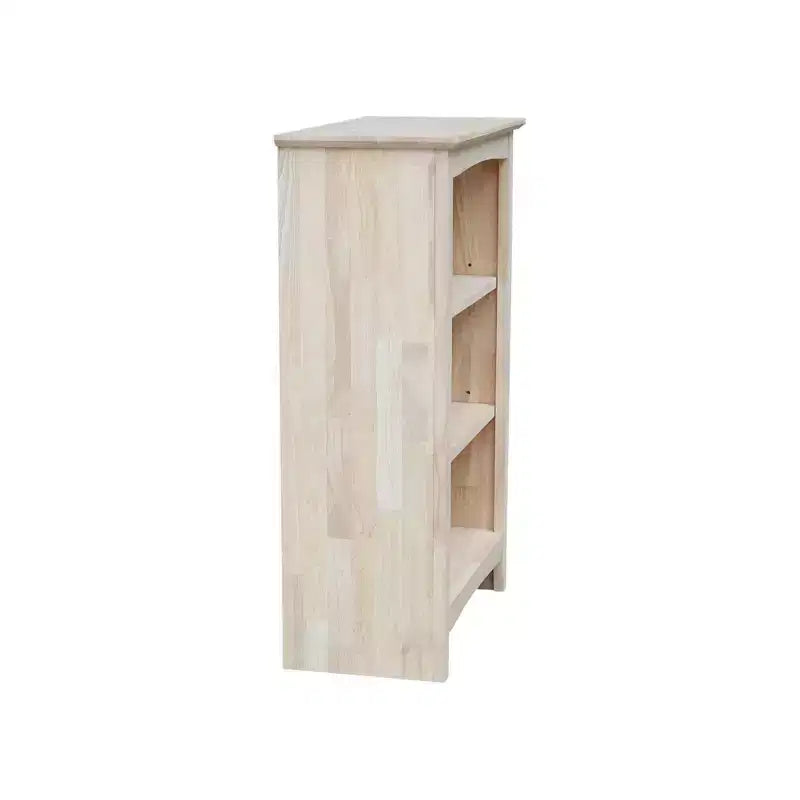 Bibliothèque Shaker 36 x 24 po non finie - International Concepts : Matériau en bois d'hévéa, 3 étagères fixes, dos fermé