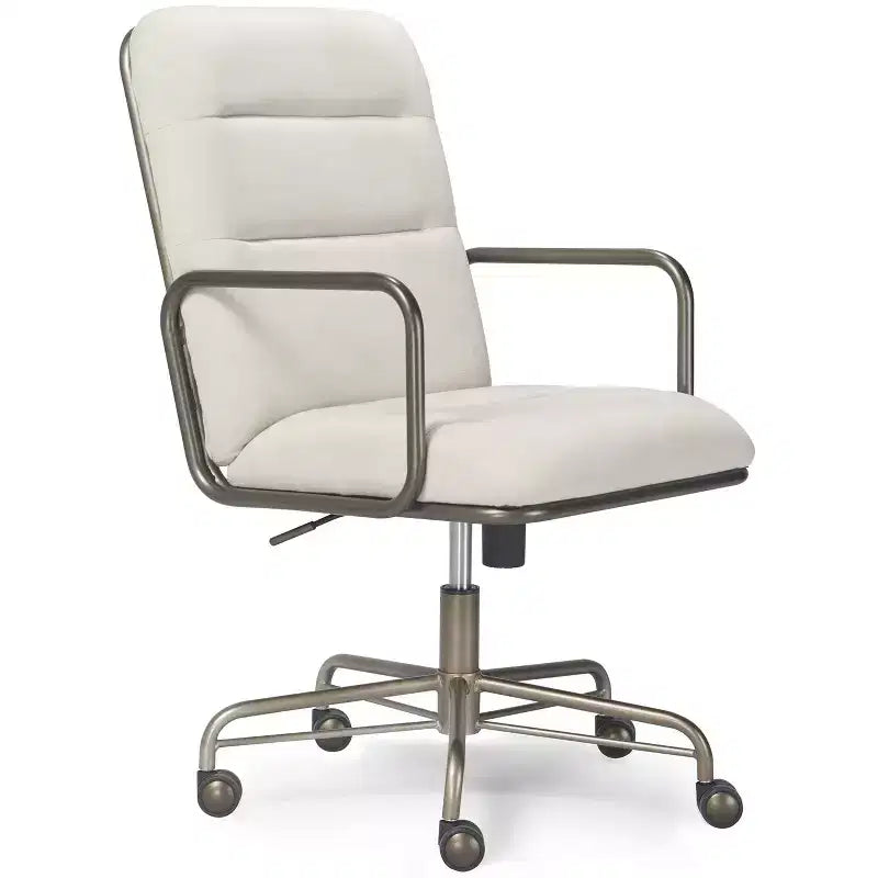 Chaise de bureau moderne Finch Franklin crème/blanc : Rembourrée, pivotante, hauteur réglable, structure en bois et métal