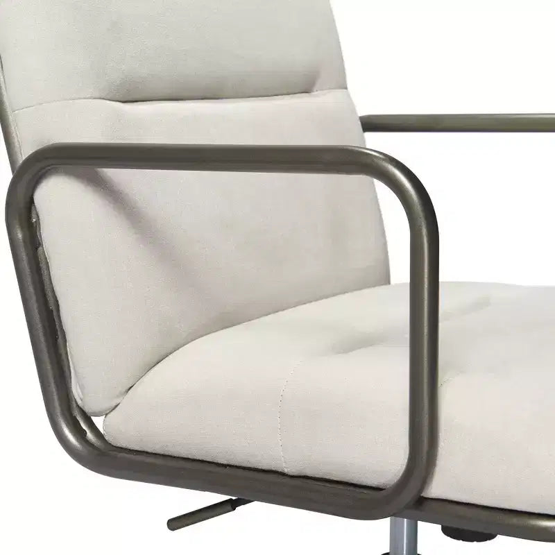 Chaise de bureau moderne Finch Franklin crème/blanc : Rembourrée, pivotante, hauteur réglable, structure en bois et métal
