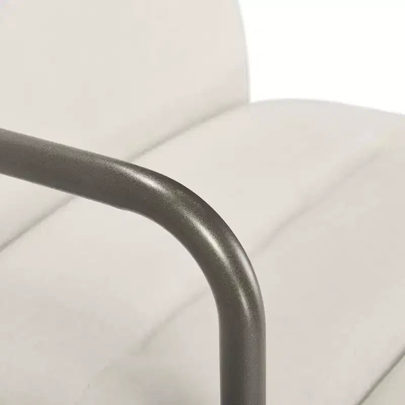 Chaise de bureau moderne Finch Franklin crème/blanc : Rembourrée, pivotante, hauteur réglable, structure en bois et métal
