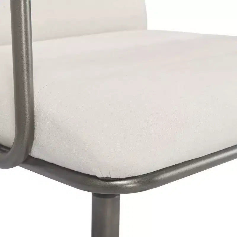 Chaise de bureau moderne Finch Franklin crème/blanc : Rembourrée, pivotante, hauteur réglable, structure en bois et métal