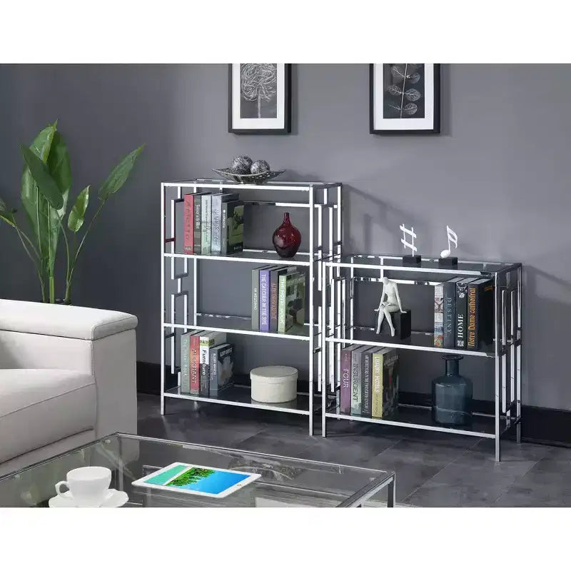 Bibliothèque à 4 niveaux chromée Town Square 42,75" - Breighton Home