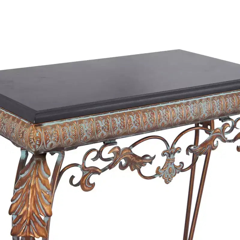 Ensemble de 2 Consoles en Fer Traditionnelles avec Miroir Bronze - Olivia & May : Mobilier d'Entrée Élégant, Fixation Murale